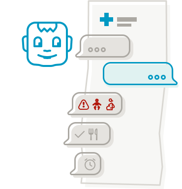 Ecranul asistentului Optimerix afișând informații despre medicamente